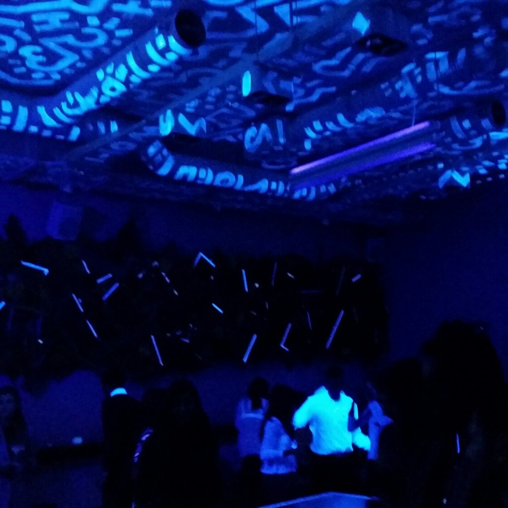 Bounce Farringdon - UV blackout ping pong! As if it wasn't hard enough when you could see the ball... - Pizza Near Me - London, XGL