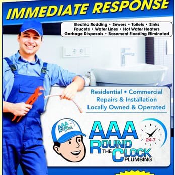 AAA Round The Clock Plumbing Logo