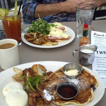 The Universal - Eggs Benedict +The Universal Breakfast + a blueberry pancake + a Bloody Mary + the patio = Saturday Perfection - Breakfast & Brunch Near Me - Denver, Colorado