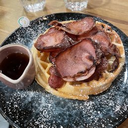 Gluten free waffles and bacon Gluten free waffles and bacon
