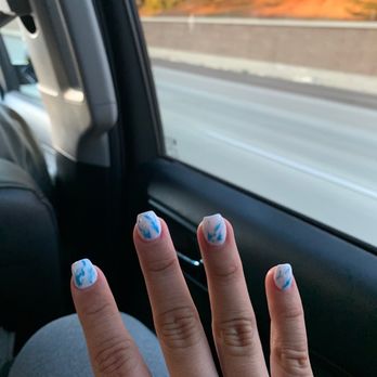 Kim's Nails Spa - Blue and White Marble Acrylic Nails - Nail Salons Near Me - Vista, California Kim's Nails Spa - Blue and White Marble Acrylic Nails - Nail Salons Near Me - Vista, California