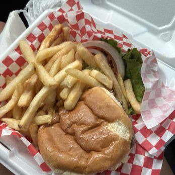 Burger Bar - Single cheese burger and fries - Burgers Near Me - Bristol, Virginia Burger Bar - Single cheese burger and fries - Burgers Near Me - Bristol, Virginia