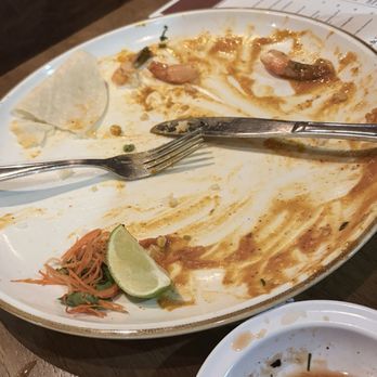 Amorelia Mexican Cafe - finished plate of camarones al diabla almost licked the plate clean - Mexican Near Me - Costa Mesa, California Amorelia Mexican Cafe - finished plate of camarones al diabla almost licked the plate clean - Mexican Near Me - Costa Mesa, California