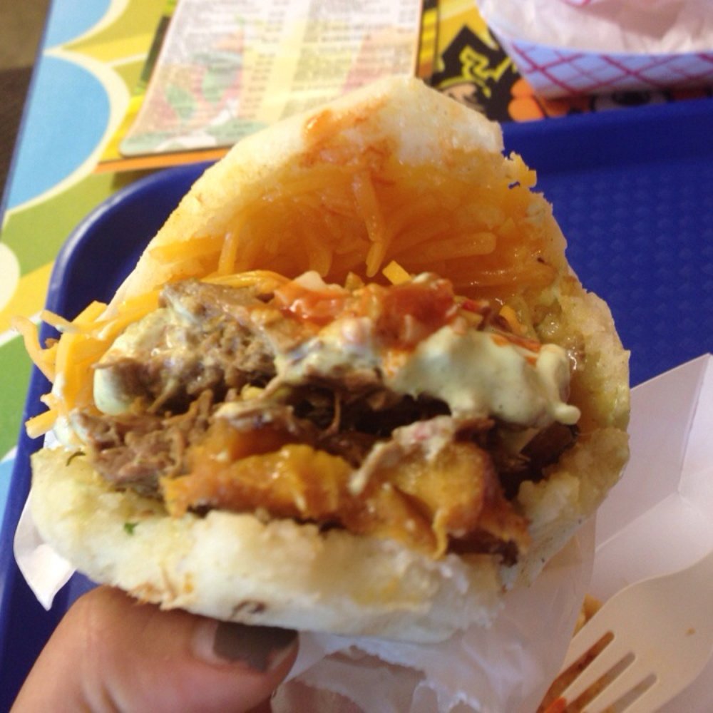 Teque Arepa - mm 106, beef, beans, plantains, dont forget garlic and hot sauce - Venezuelan Near Me - Eden Prairie, Minnesota Teque Arepa - mm 106, beef, beans, plantains, dont forget garlic and hot sauce - Venezuelan Near Me - Eden Prairie, Minnesota