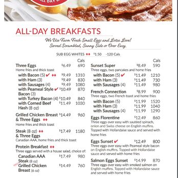 Sunset Grill - Menu Page 1 - 01/20/19 - Breakfast & Brunch Near Me - Markham, Ontario