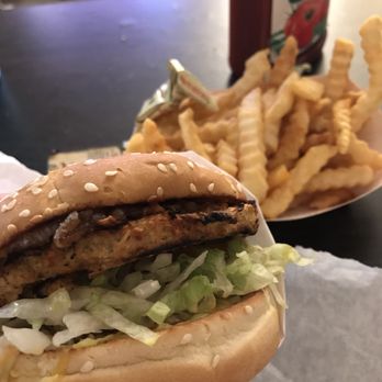 Flame It Burgers - Vegetarian garden burger with fries - Burgers Near Me - Fresno, California Flame It Burgers - Vegetarian garden burger with fries - Burgers Near Me - Fresno, California