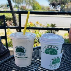 White Mocha frappe , regular coffee