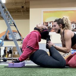 Working on flexibility with trainer Rebeka of Skeela Strong! Working on flexibility with trainer Rebeka of Skeela Strong!