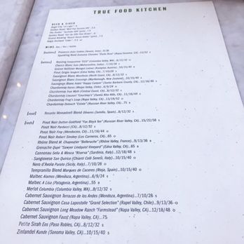 True Food Kitchen - Menu 11/2016 - Vegetarian Near Me - Pasadena, California True Food Kitchen - Menu 11/2016 - Vegetarian Near Me - Pasadena, California