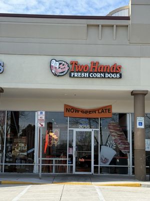 Two Hands Corn Dogs by null