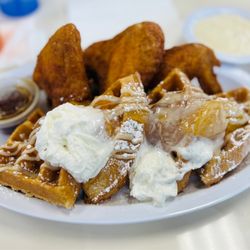 Sumthin' Fa Brunch - Chicken and Peach Cobbler Waffle