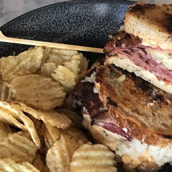 Marrow - Reuben Sandwich and kettle chips - New American Near Me - Detroit, Michigan Marrow - Reuben Sandwich and kettle chips - New American Near Me - Detroit, Michigan