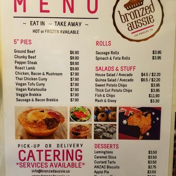 Bronzed Aussie - Menu - Australian Near Me - Los Angeles, California Bronzed Aussie - Menu - Australian Near Me - Los Angeles, California