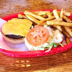 Burger Boy Diner - ¼ burger fully dressed in cheese and seasoned fries