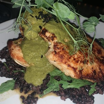 Thomas Hill Organics - Chicken and black rice risotto - New American Near Me - Paso Robles, California Thomas Hill Organics - Chicken and black rice risotto - New American Near Me - Paso Robles, California