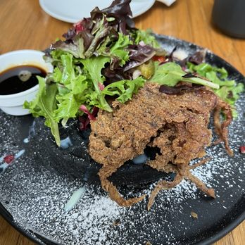 Bone Kettle - Soft Shell Crab with Squid Ink Waffle - Breakfast & Brunch Near Me - Pasadena, California