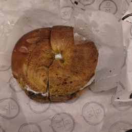 French toast bagel with butter and cream cheese