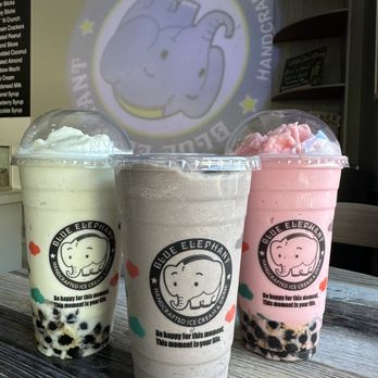 Blue Elephant Thai Ice Cream - Banana Smoothie with boba, Oreo Smoothie with boba, and Strawberry Smoothie with boba. - Ice Cream & Frozen Yogurt Near Me - Murrieta, California Blue Elephant Thai Ice Cream - Banana Smoothie with boba, Oreo Smoothie with boba, and Strawberry Smoothie with boba. - Ice Cream & Frozen Yogurt Near Me - Murrieta, California