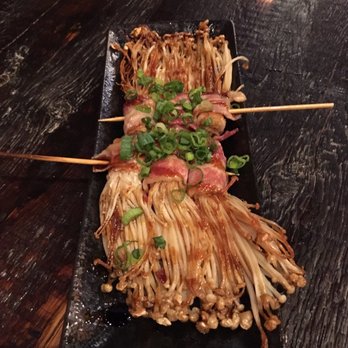 Meshikou - Enoki mushrooms wrapped with bacon..... - Ramen Near Me - Columbus, Ohio
