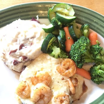 Applebee's Grill + Bar - Shrimp and Stea plate with vegetable and mash - Sports Bars Near Me - Palmdale, California