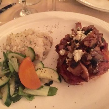 Francisco's On The River - Pork chop with mushroom & Gorgonzola, mashed and veggies - Italian Near Me - Washington Crossing, Pennsylvania Francisco's On The River - Pork chop with mushroom & Gorgonzola, mashed and veggies - Italian Near Me - Washington Crossing, Pennsylvania