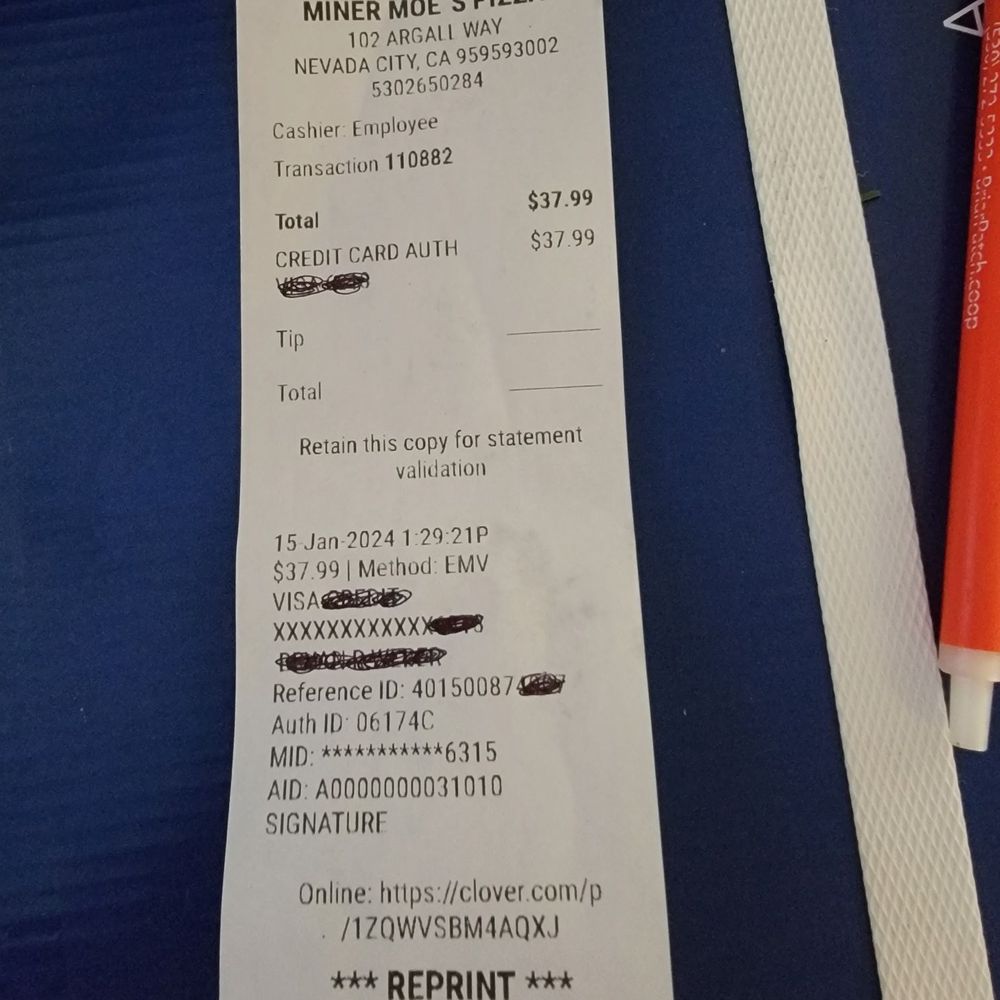 Todays receipt Todays receipt