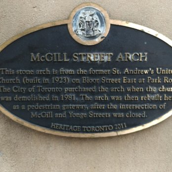 McGill Street Arch - McGill Street Arch, Toronto - Landmarks & Historical Buildings Near Me - Toronto, Ontario McGill Street Arch - McGill Street Arch, Toronto - Landmarks & Historical Buildings Near Me - Toronto, Ontario