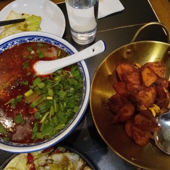 Lan Feast - Hand-pulled Beef Noodle Soup and Cumin Potatoes - Chinese Near Me - Brookline, Massachusetts