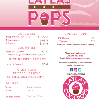 Layla's Cool Pops - Menu (check the website for the week's flavors and place your order Monday or Tuesday for Friday pick-up) - Desserts Near Me - Kalamazoo, Michigan