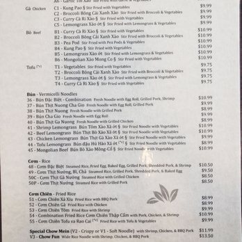 Vien Dong - Menu - Vietnamese Near Me - Spokane, Washington