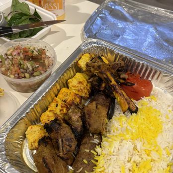 Persepolis Grill - Vaziri Platter Lamb Rack Shirazi Salad - Persian/Iranian Near Me - Seattle, Washington
