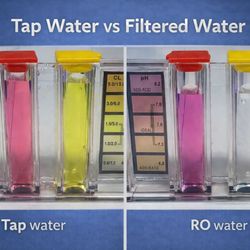 Sacramento Water Filtration - Tap water vs filtered water test showing chlorine removed after filtration