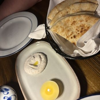 Azure The Greek - complementary butter (candle!) and yogurt dip - Greek Near Me - Morristown, New Jersey Azure The Greek - complementary butter (candle!) and yogurt dip - Greek Near Me - Morristown, New Jersey