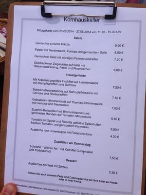 Menu photo 2 Kornhauskeller Hamburg, HH
