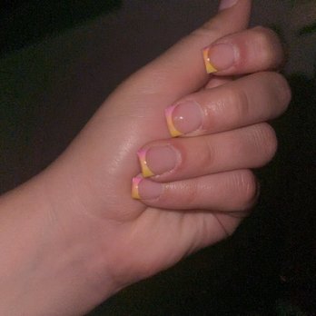 Salon & Spa De Crist - White spots on the French tip and color bleeding into the nail bed. The picture doesn't do justice as to how bad of a job this was. - Hair Salons Near Me - Lees Summit, Missouri Salon & Spa De Crist - White spots on the French tip and color bleeding into the nail bed. The picture doesn't do justice as to how bad of a job this was. - Hair Salons Near Me - Lees Summit, Missouri