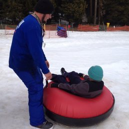 Ready to go down the slope @ the tube park!