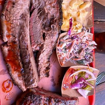 Terry Black's Barbecue - This tray was over $45 for 4 slices of brisket and 2 ribs and 2 small sides. - Barbeque Near Me - Austin, Texas Terry Black's Barbecue - This tray was over $45 for 4 slices of brisket and 2 ribs and 2 small sides. - Barbeque Near Me - Austin, Texas