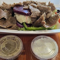 Little Greek Fresh Grill - Windermere - Mini greek salad ($6.89) with added gyro meat ($4.39)
