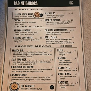 Bad Neighbors - Menu - Cocktail Bars Near Me - Portland, Maine