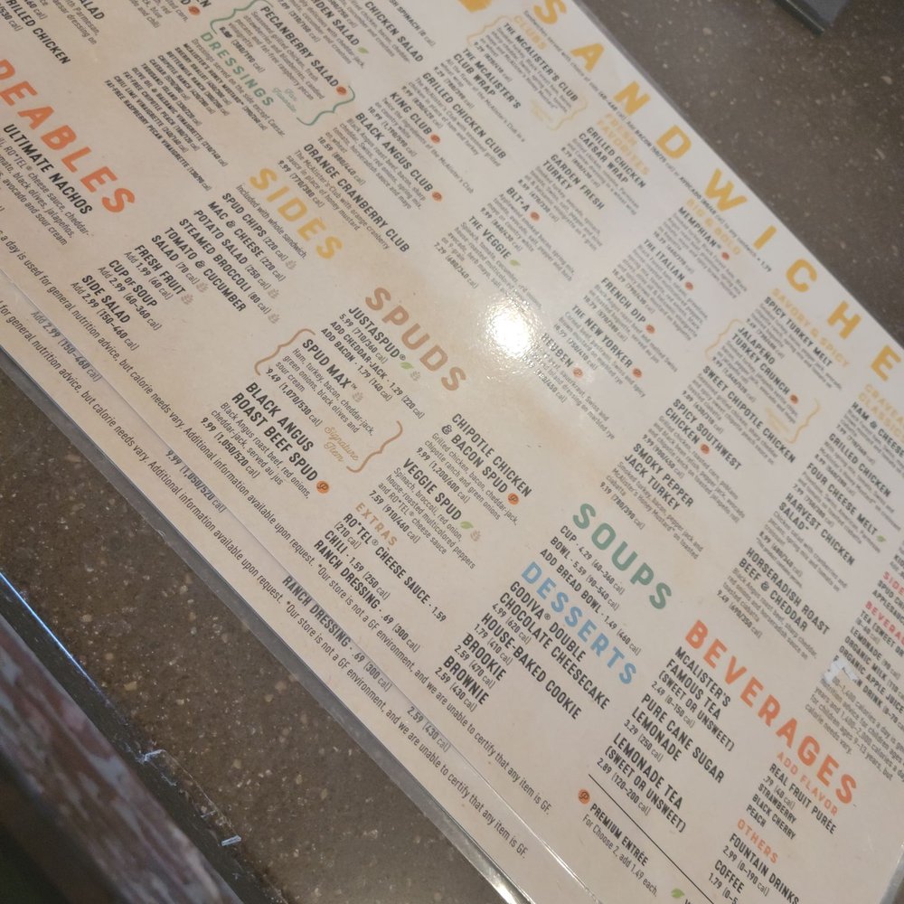 McAlister's Deli - Menu shot - Delis Near Me - Champaign, Illinois McAlister's Deli - Menu shot - Delis Near Me - Champaign, Illinois