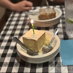 Doe's Eat Place - Tres Leches Birthday Cake