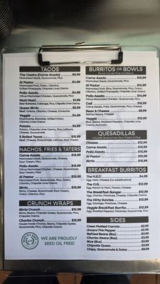 Menu photo 7 Crest Taco San Diego, CA