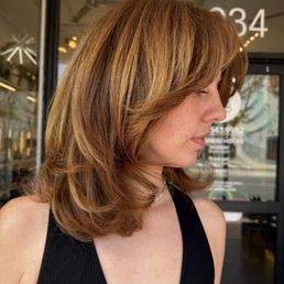 Exterior outside entrance of The Lab A Salon - Soft blended natural copper highlight by stylist Katya - San Diego, California Exterior outside entrance of The Lab A Salon - Soft blended natural copper highlight by stylist Katya - San Diego, California