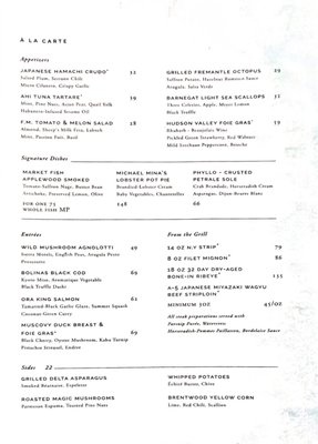 Menu photo 1 Michael Mina Las Vegas, NV