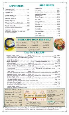 Menu photo 8 Bayside Dimitri's Family Dining New Baltimore, MI Menu photo 8 Bayside Dimitri's Family Dining New Baltimore, MI