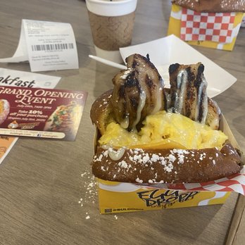 Buldogis Eatery - Background - Frenchie Megadropp; Foreground - Pork Belly Megadrop - Hot Dogs Near Me - Las Vegas, Nevada Buldogis Eatery - Background - Frenchie Megadropp; Foreground - Pork Belly Megadrop - Hot Dogs Near Me - Las Vegas, Nevada