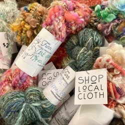 Local Cloth - We have bright and bold art yarns by local fiber artists.