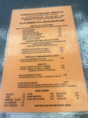 Menu photo 1 Gordon's Stoplight Drive-In Crystal City, MO Menu photo 1 Gordon's Stoplight Drive-In Crystal City, MO