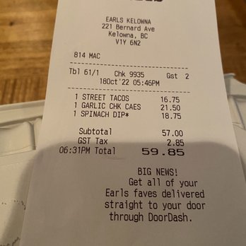 Earls Kitchen + Bar - Good price for good food. - Canadian (New) Near Me - Kelowna, British Columbia