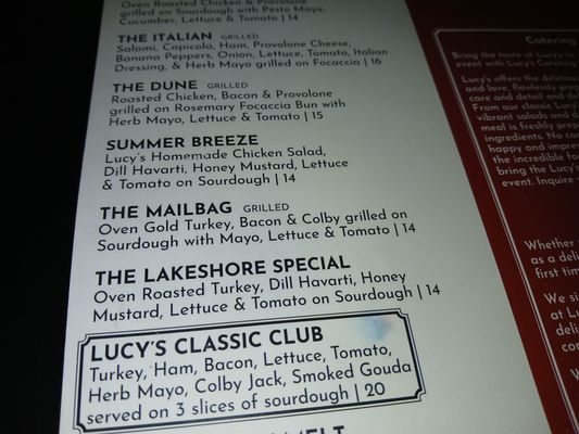 Menu photo 8 Lucy's Grand Haven, MI